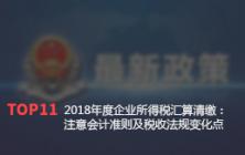 2018年度企业所得税汇算清缴：注意会计准则及税收法规变化点
